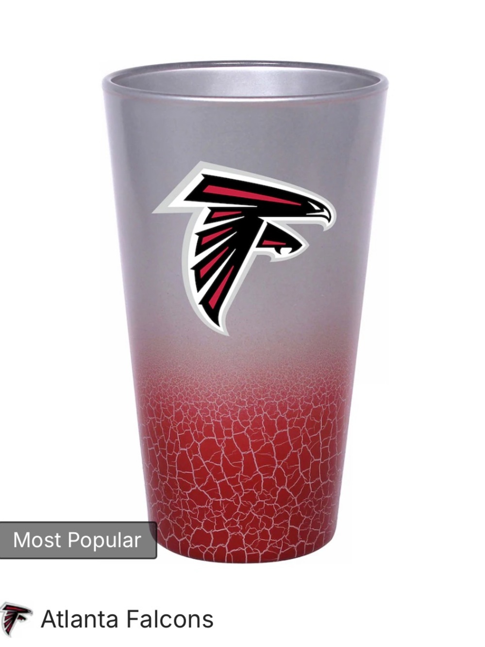 Atlanta Falcons 16 oz Crackle Pint Glass